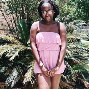 Charlotte Russe Pink Strapless Romper